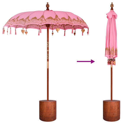 Balinese Parasol with Base 2 pcs Pink
