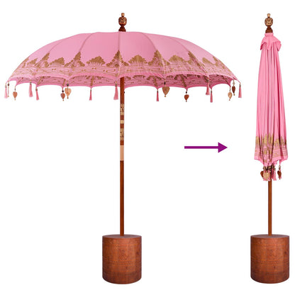 Balinese Parasol with Base 2 pcs Pink