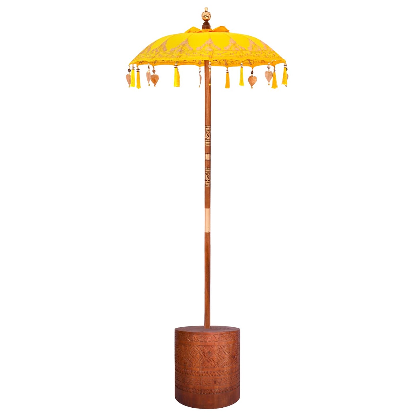 Balinese Parasol with Base 2 pcs Yellow