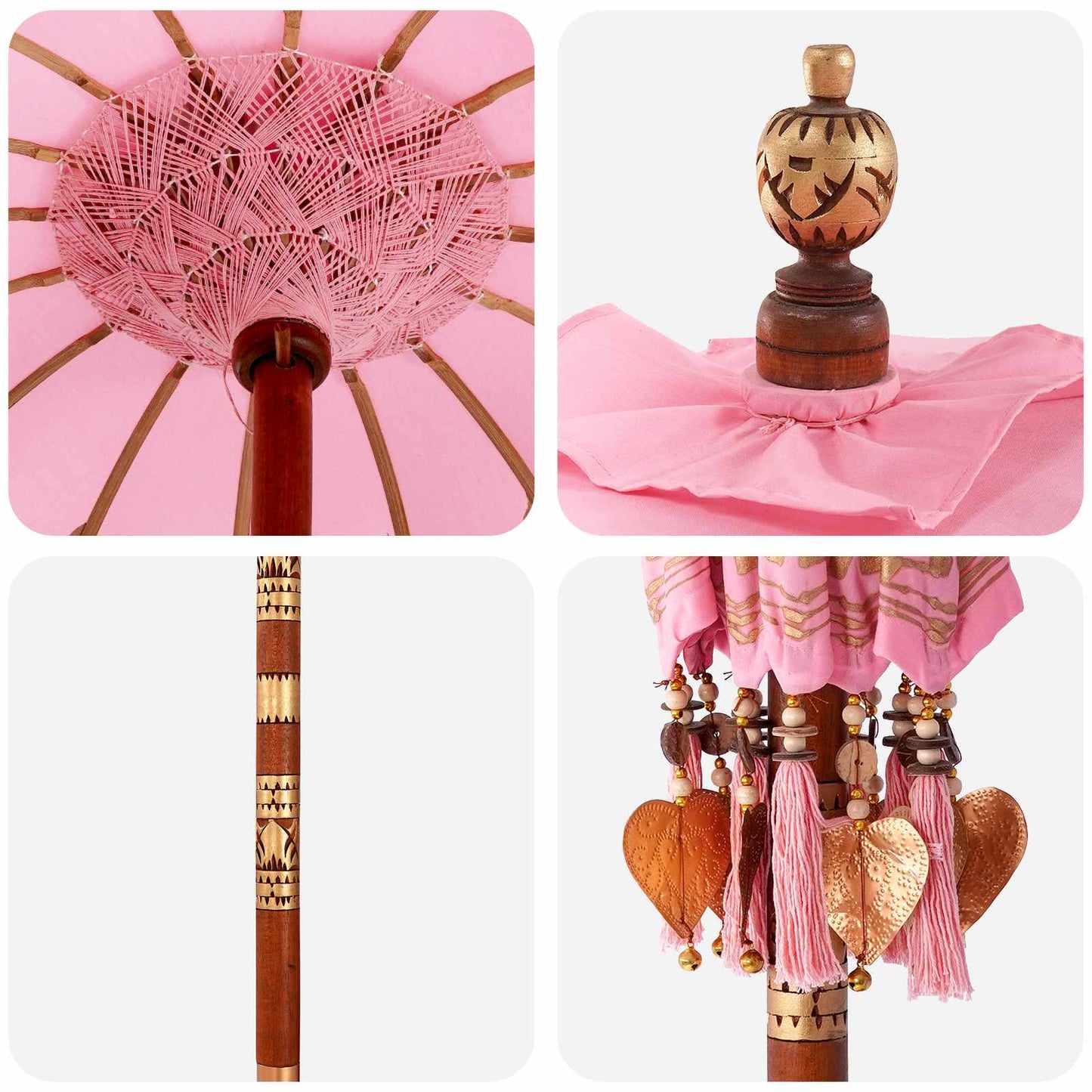 Balinese Parasol with Base 2 pcs Pink