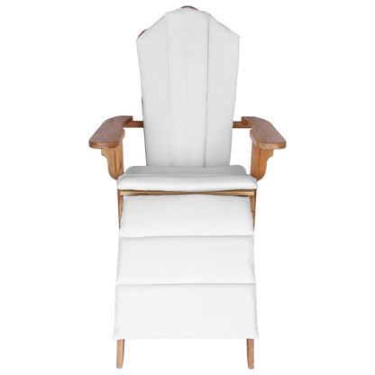 Garden Adirondack Chair with Footrest Natural Solid Teak Wood