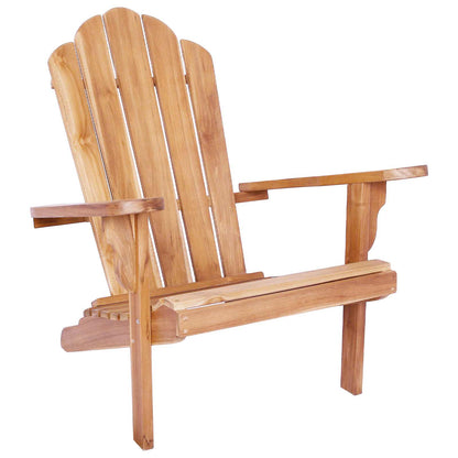 Garden Adirondack Chair Natural Solid Teak Wood