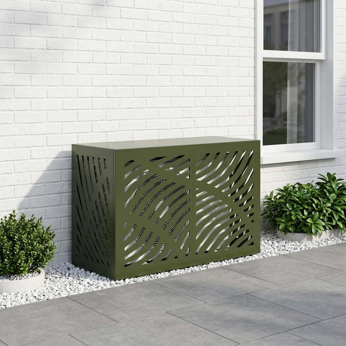 Air Conditioner Cover Olive Green 90 x 40 x 60 cm Steel