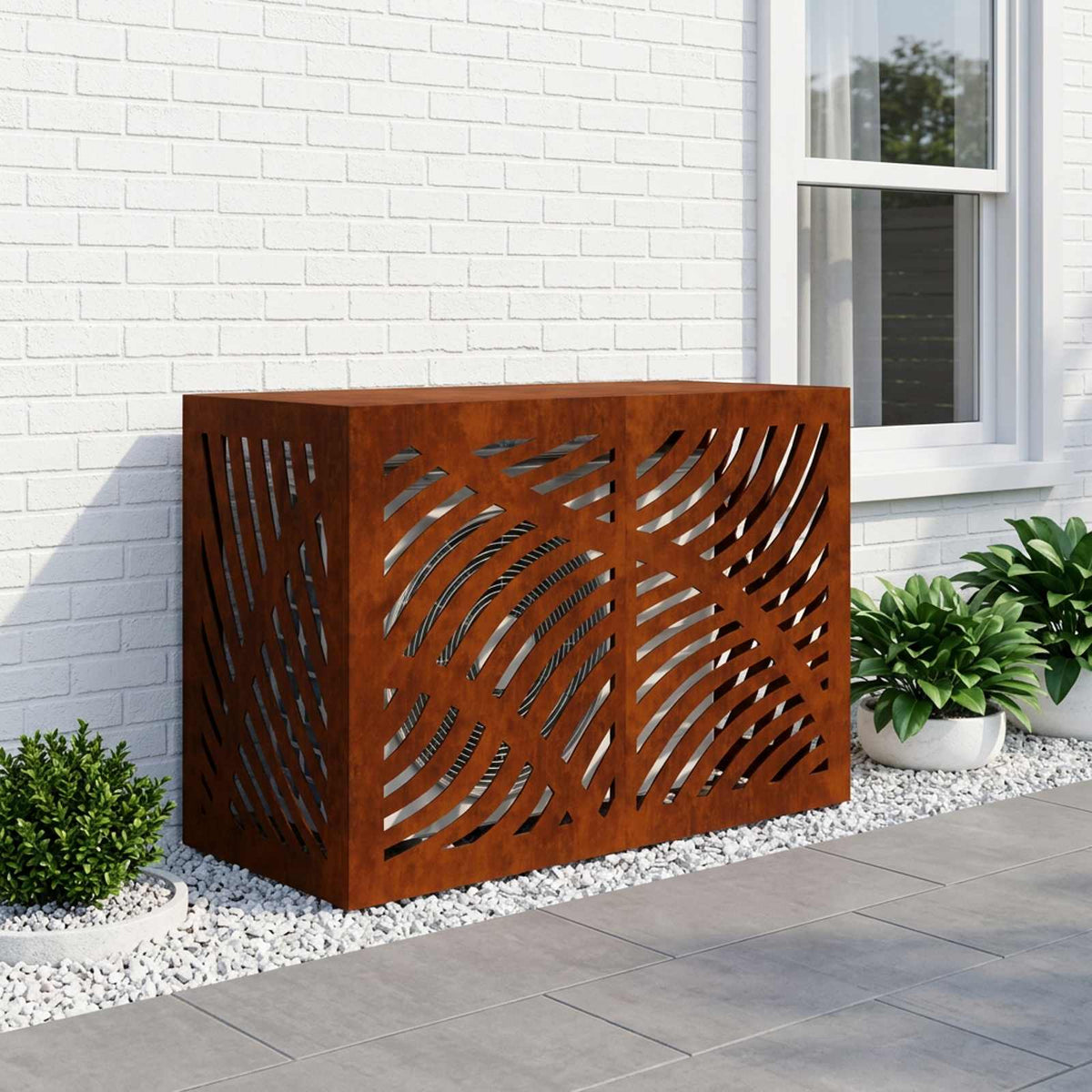 Air Conditioner Cover Rusty 90 x 40 x 60 cm Weathering Steel