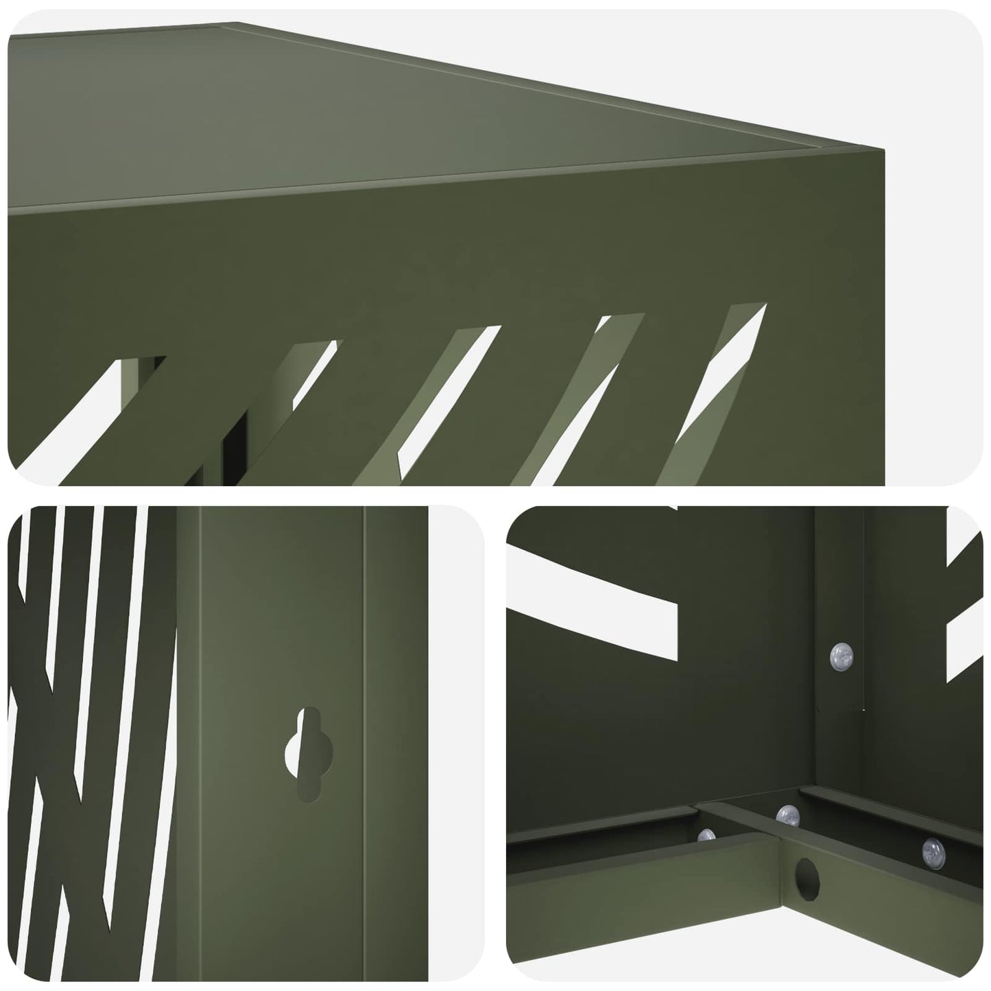 Air Conditioner Cover Olive Green 100 x 50 x 70 cm Steel