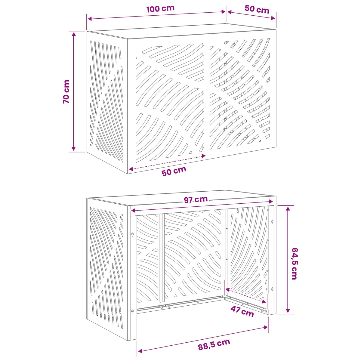 Air Conditioner Cover Silver 100 x 50 x 70 cm Stainless Steel