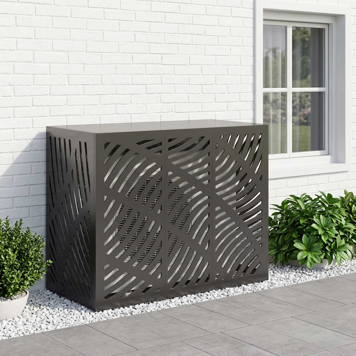 Air Conditioner Cover Black 110 x 50 x 80 cm Steel