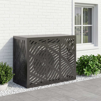 Air Conditioner Cover Black 110 x 50 x 80 cm Steel