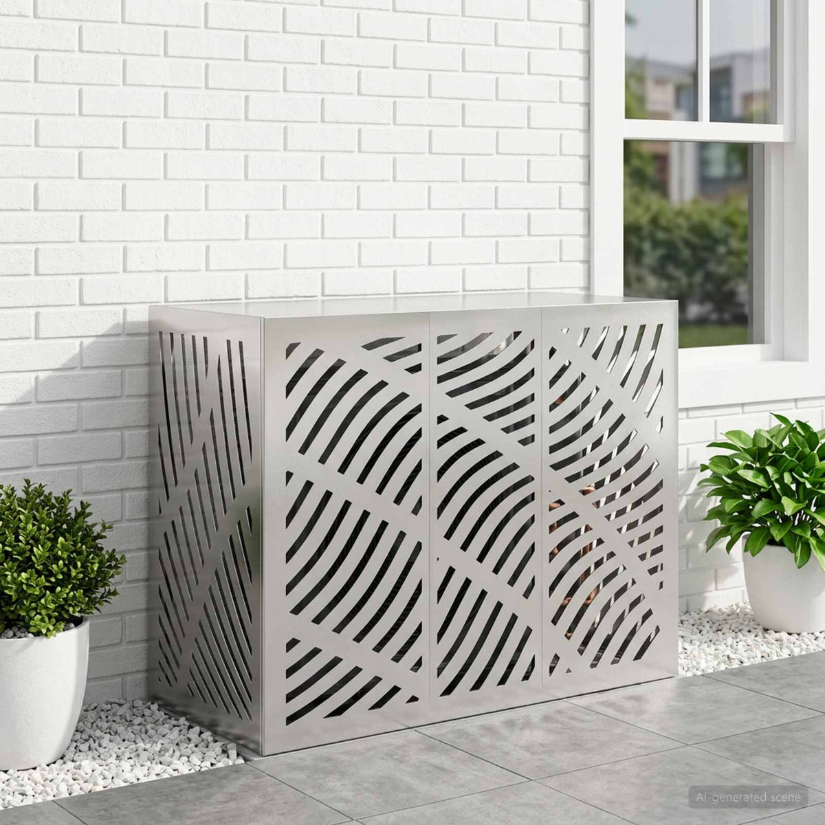 Air Conditioner Cover Silver 110 x 50 x 80 cm Galvanised Steel