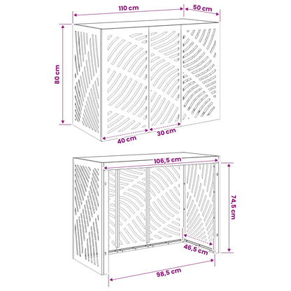 Air Conditioner Cover Silver 110 x 50 x 80 cm Galvanised Steel