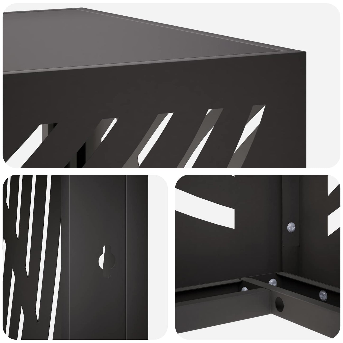 Air Conditioner Cover Black 110 x 50 x 105 cm Steel