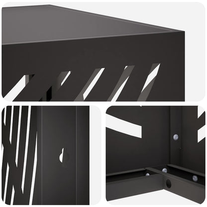 Air Conditioner Cover Black 110 x 50 x 105 cm Steel