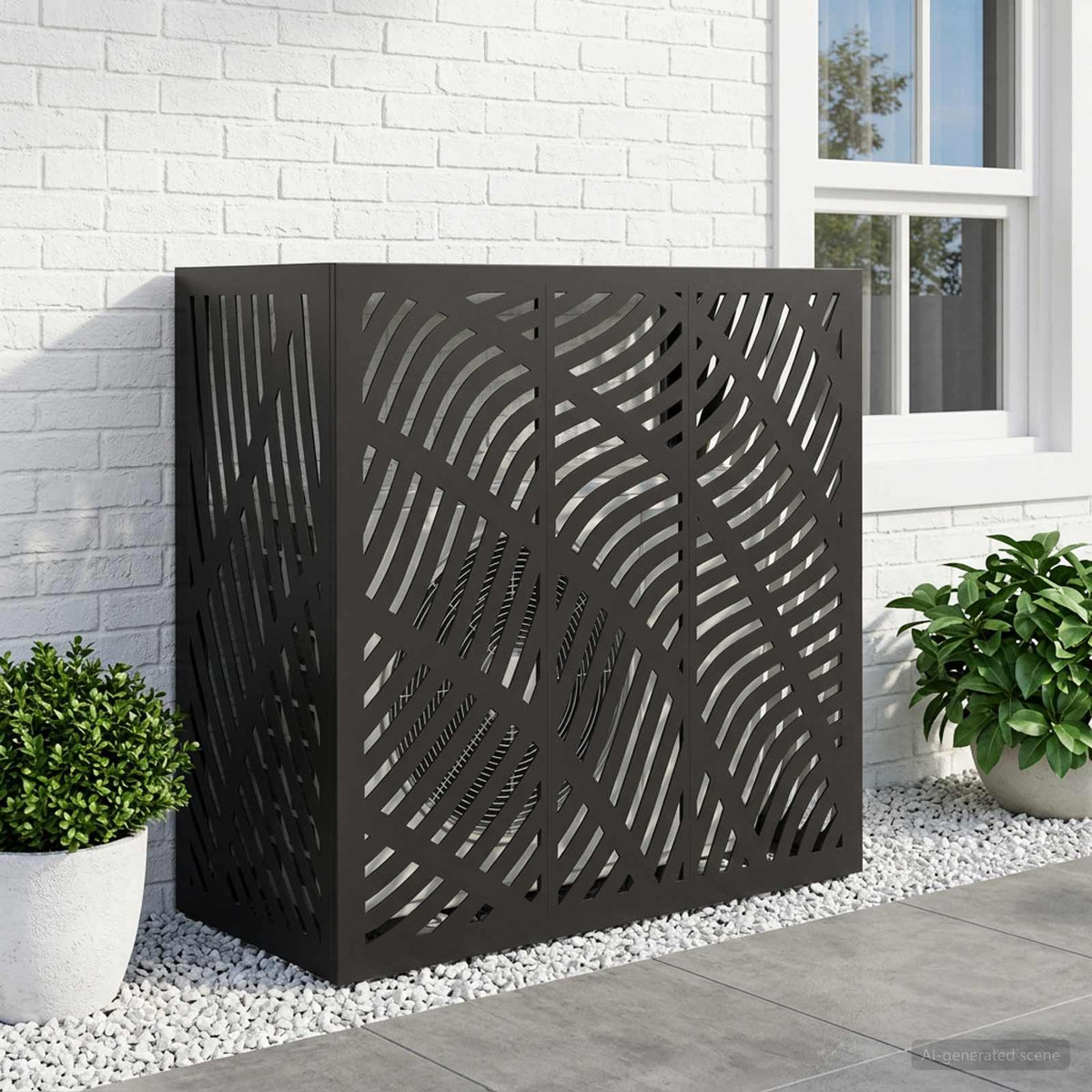 Air Conditioner Cover Black 110 x 50 x 105 cm Steel