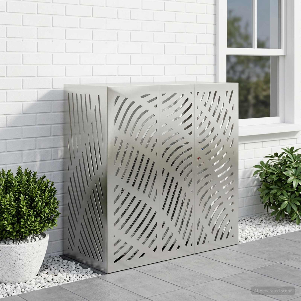 Air Conditioner Cover Silver 110 x 50 x 105 cm Stainless Steel