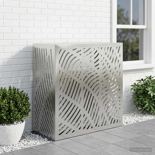 Air Conditioner Cover Silver 110 x 50 x 105 cm Stainless Steel