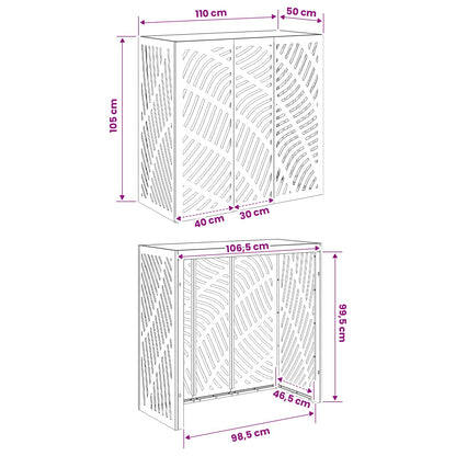 Air Conditioner Cover Silver 110 x 50 x 105 cm Galvanised Steel