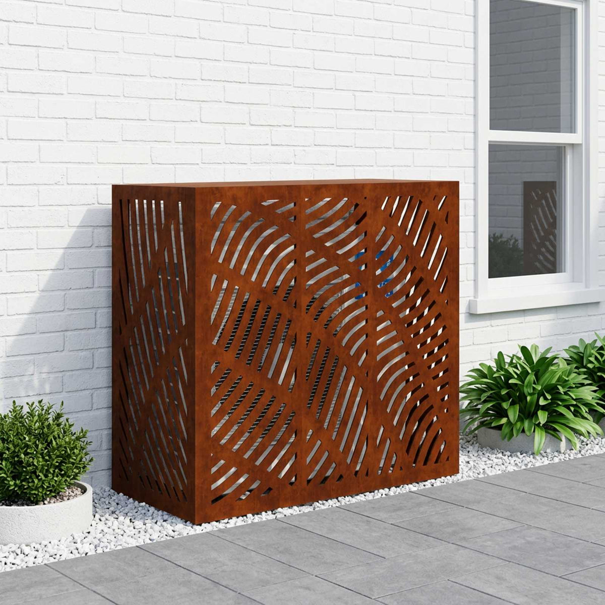 Air Conditioner Cover Rusty 110 x 50 x 105 cm Weathering Steel