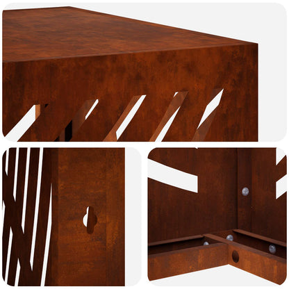 Air Conditioner Cover Rusty 110 x 50 x 105 cm Weathering Steel