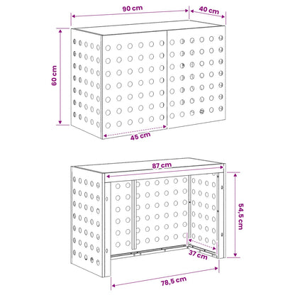 Air Conditioner Cover Anthracite 90 x 40 x 60 cm Steel