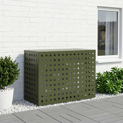 Air Conditioner Cover Olive Green 110 x 50 x 80 cm Steel