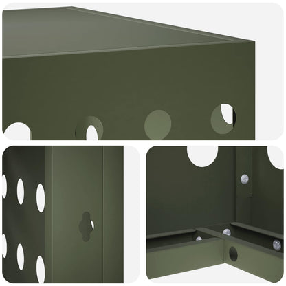 Air Conditioner Cover Olive Green 110 x 50 x 80 cm Steel