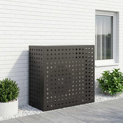 Air Conditioner Cover Black 110 x 50 x 105 cm Steel