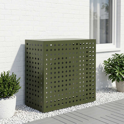 Air Conditioner Cover Olive Green 110 x 50 x 105 cm Steel