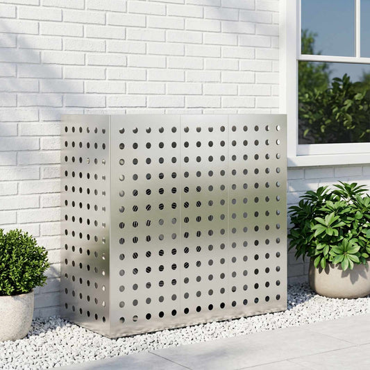 Air Conditioner Cover Silver 110 x 50 x 105 cm Stainless Steel