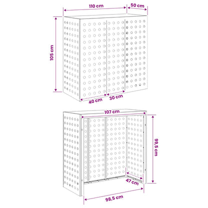 Air Conditioner Cover Silver 110 x 50 x 105 cm Stainless Steel
