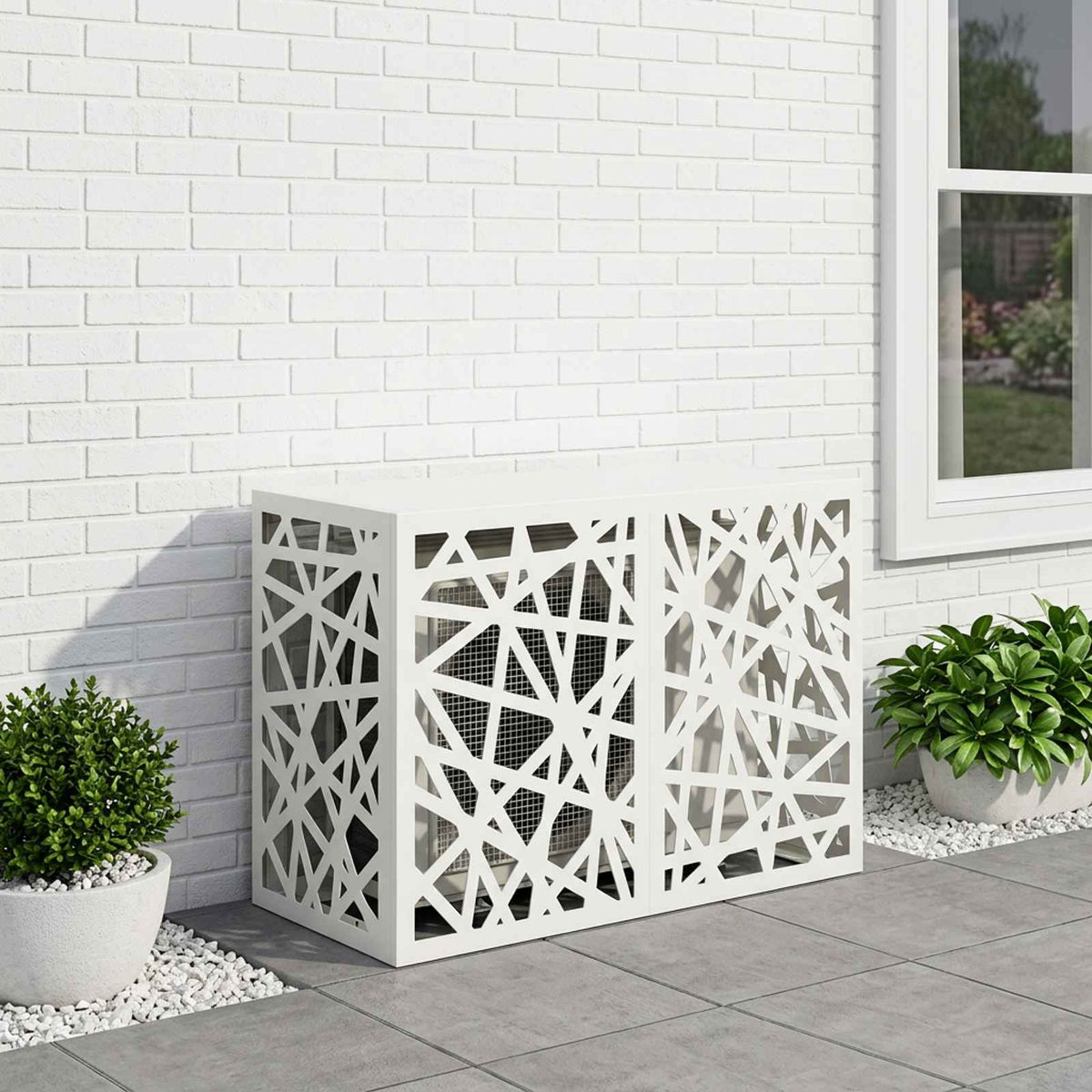 Air Conditioner Cover White 90 x 40 x 60 cm Steel