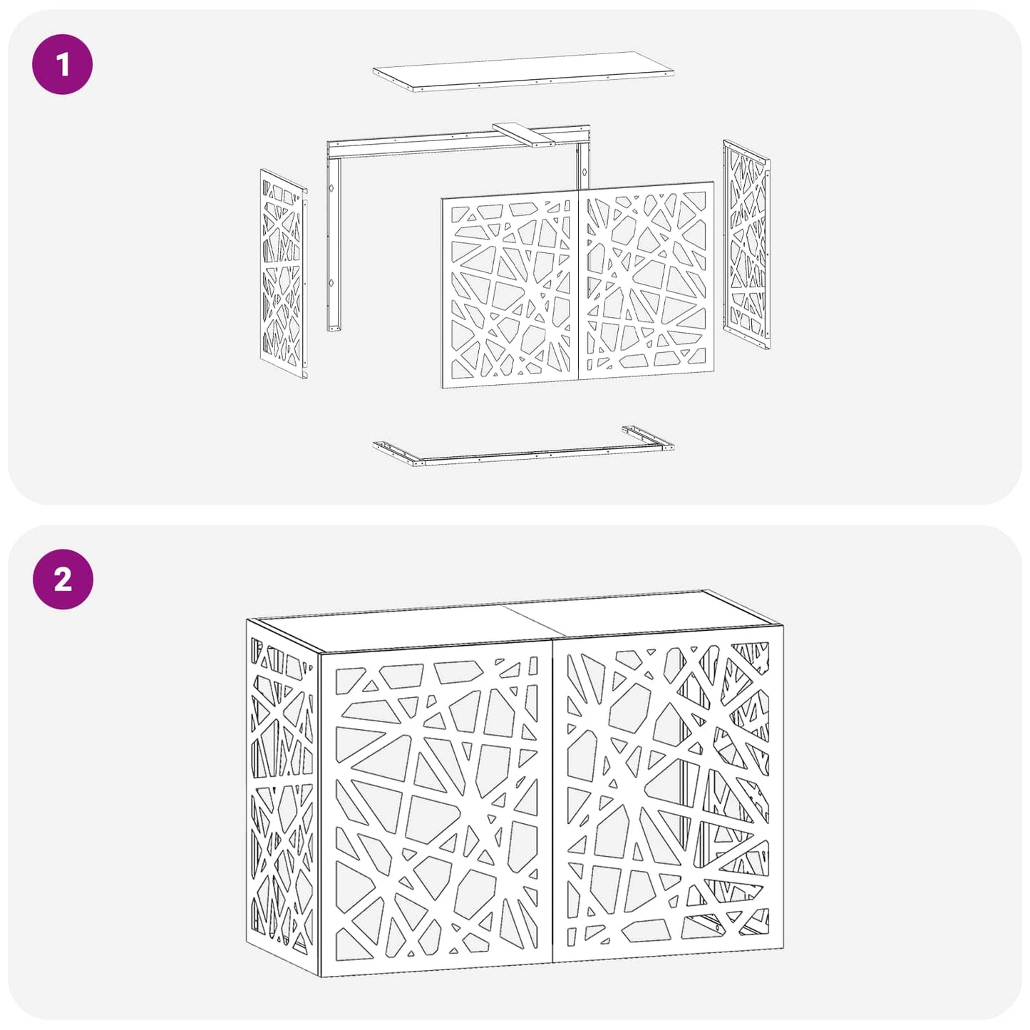 Air Conditioner Cover White 90 x 40 x 60 cm Steel