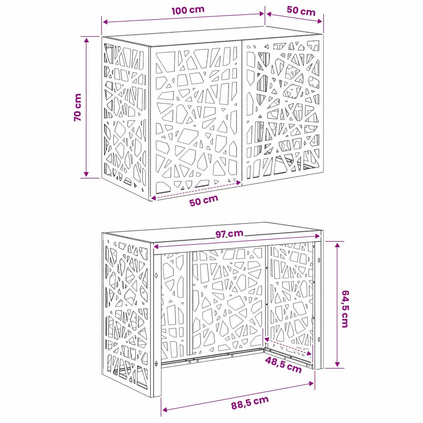 Air Conditioner Cover Silver 100 x 50 x 70 cm Stainless Steel