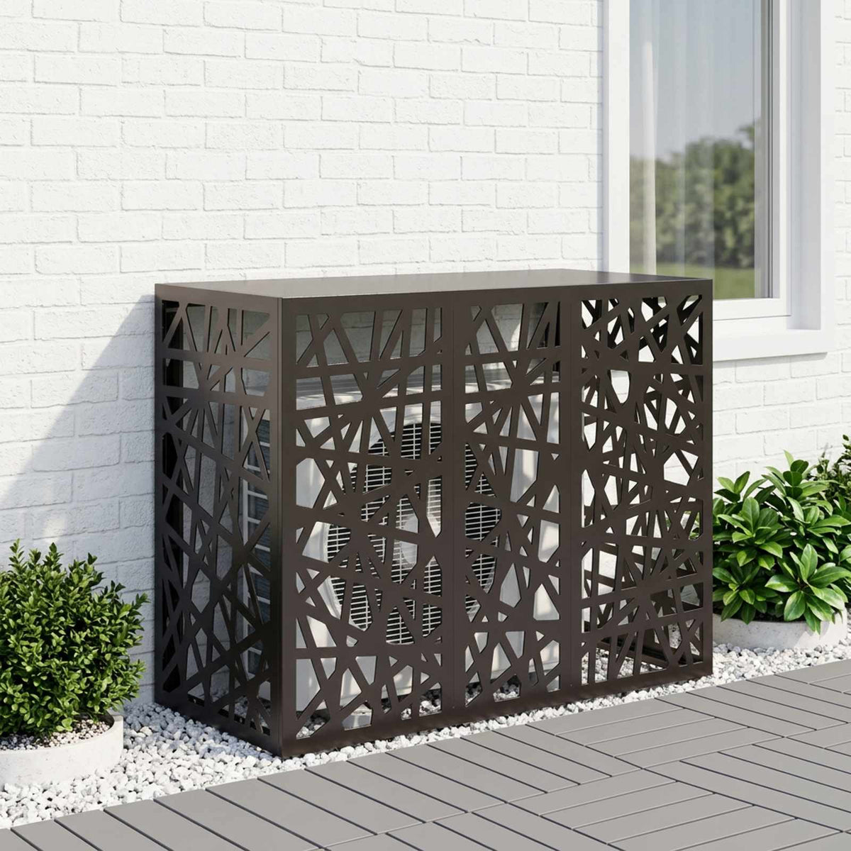 Air Conditioner Cover Black 110 x 50 x 80 cm Steel