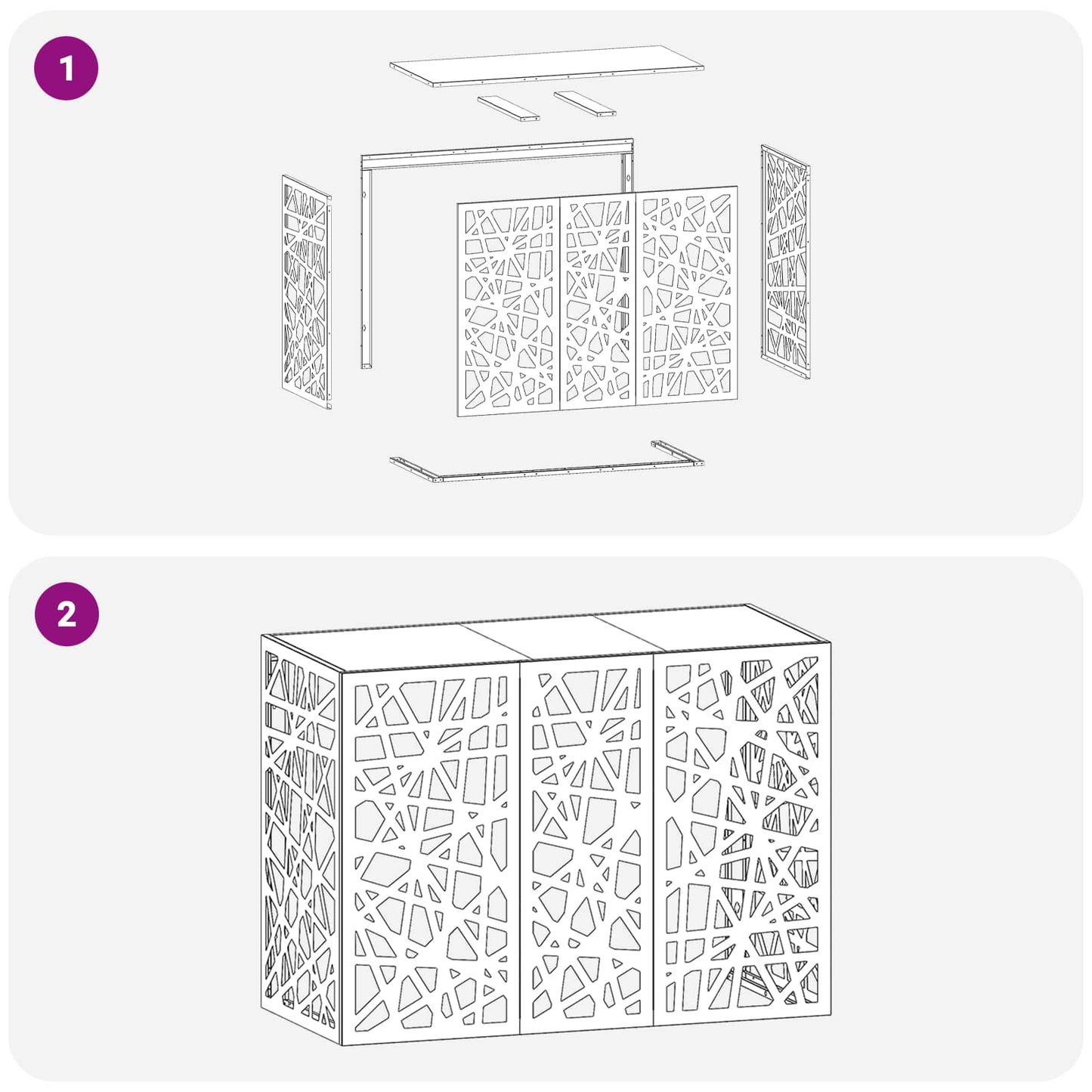 Air Conditioner Cover Black 110 x 50 x 80 cm Steel