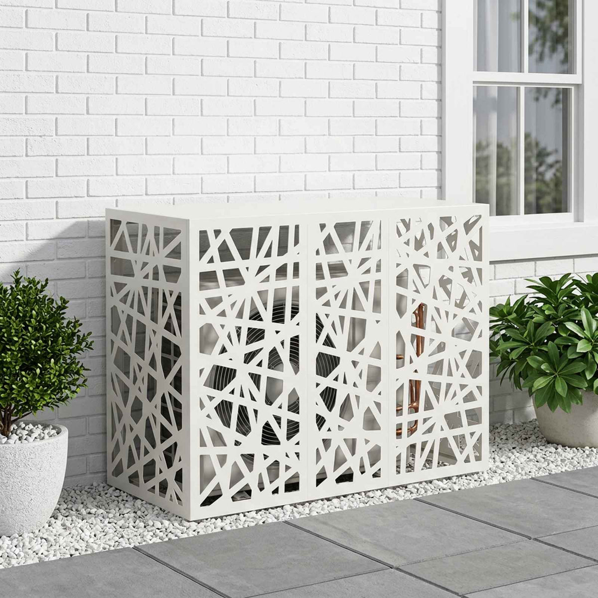 Air Conditioner Cover White 110 x 50 x 80 cm Steel
