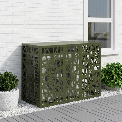 Air Conditioner Cover Olive Green 110 x 50 x 80 cm Steel