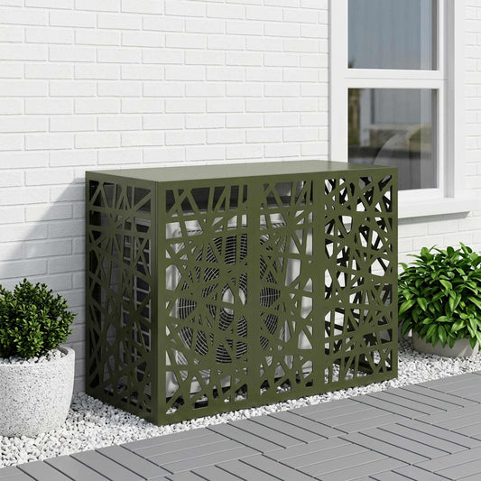 Air Conditioner Cover Olive Green 110 x 50 x 80 cm Steel