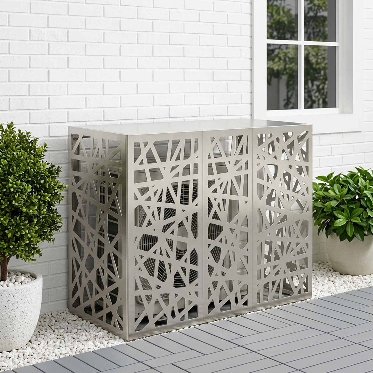 Air Conditioner Cover Silver 110 x 50 x 80 cm Stainless Steel