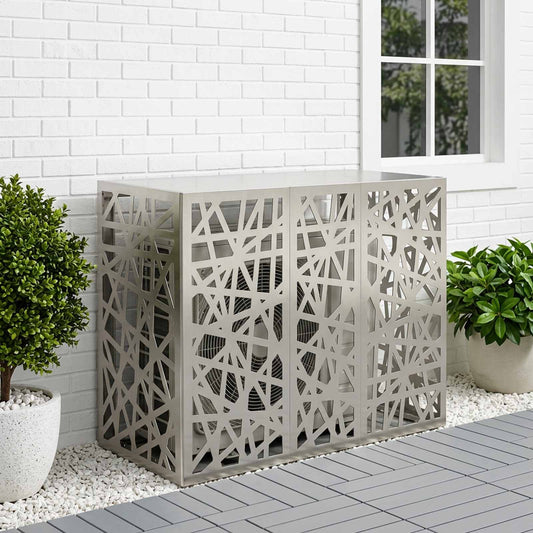 Air Conditioner Cover Silver 110 x 50 x 80 cm Stainless Steel