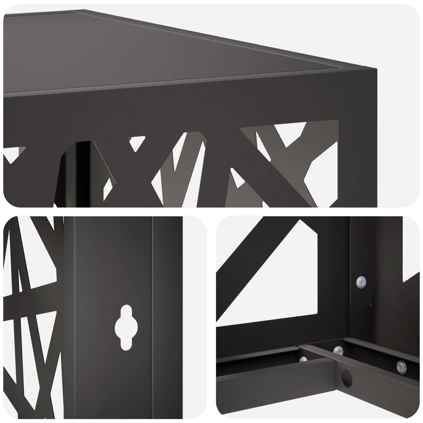 Air Conditioner Cover Black 110 x 50 x 105 cm Steel