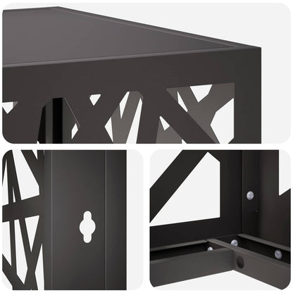 Air Conditioner Cover Black 110 x 50 x 105 cm Steel