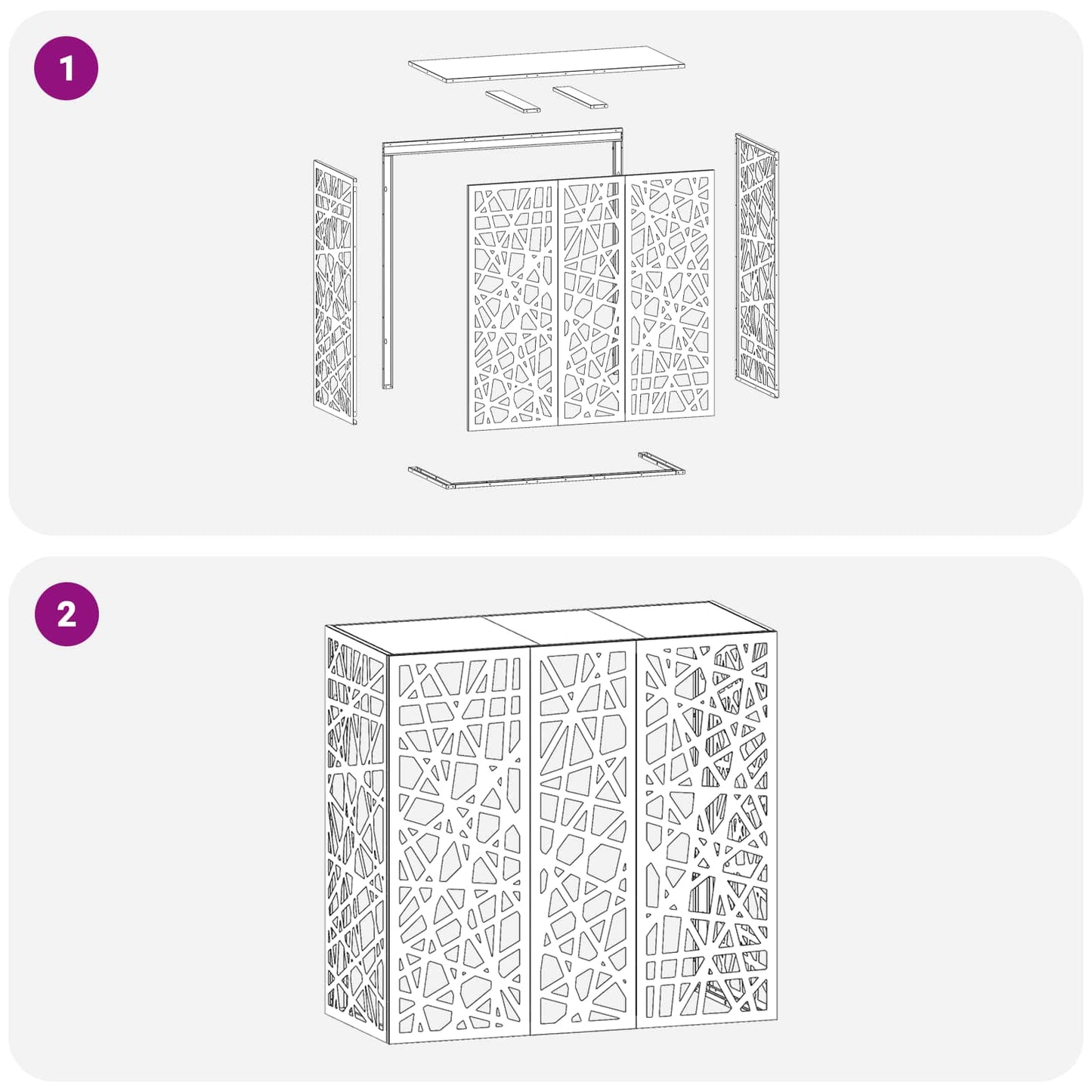 Air Conditioner Cover White 110 x 50 x 105 cm Steel
