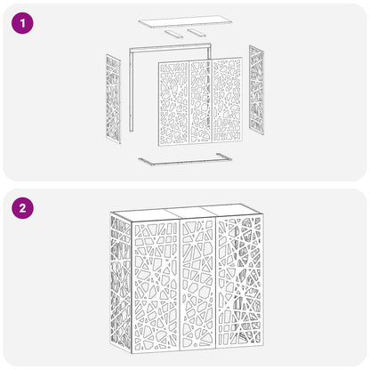 Air Conditioner Cover White 110 x 50 x 105 cm Steel