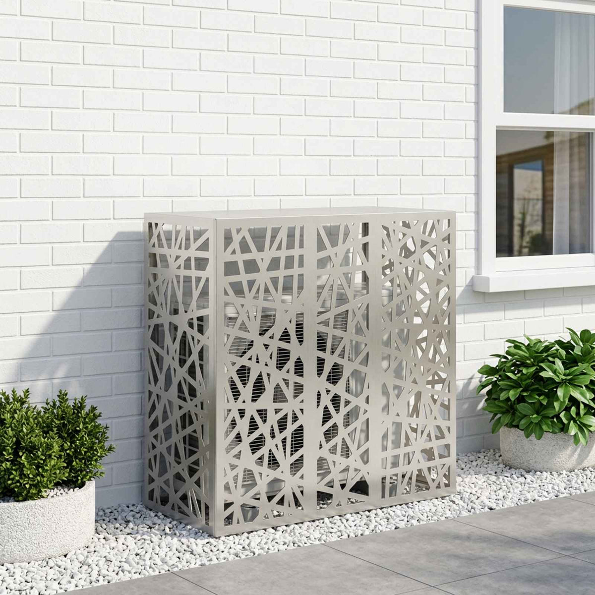 Air Conditioner Cover Silver 110 x 50 x 105 cm Stainless Steel