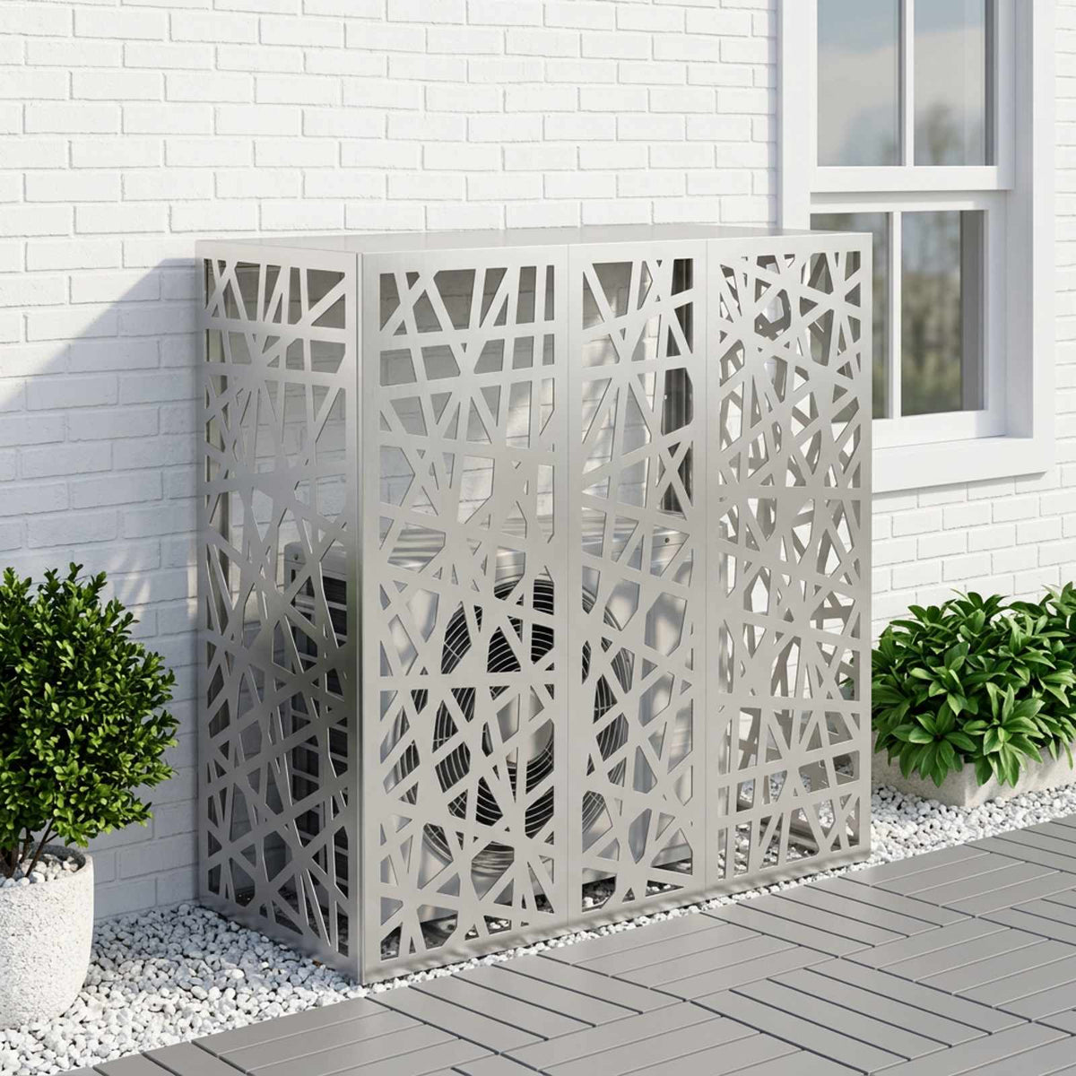 Air Conditioner Cover Silver 110 x 50 x 105 cm Galvanised Steel