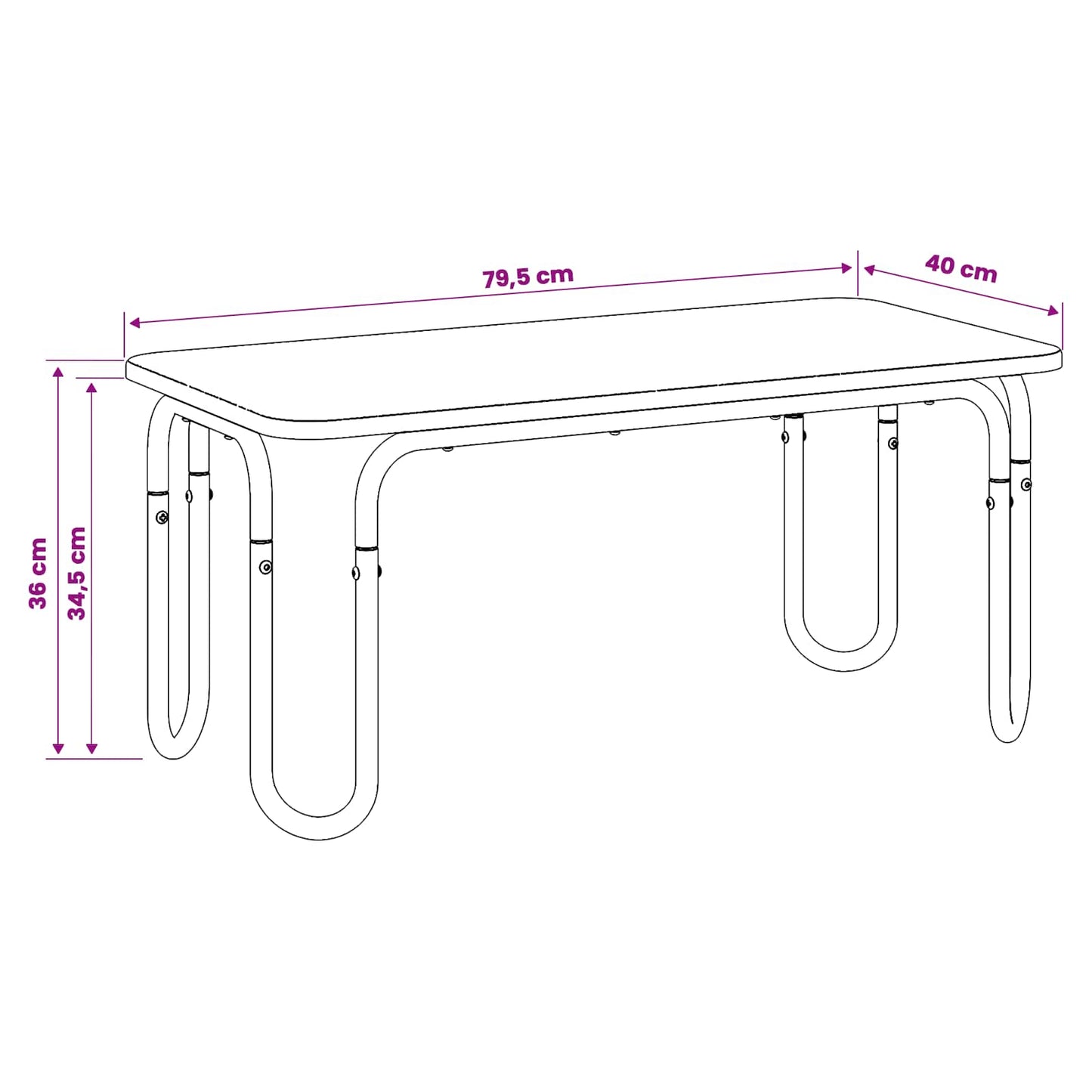 Coffee Table Concrete Grey 79.5 x 40 x 36 cm Engineered Wood