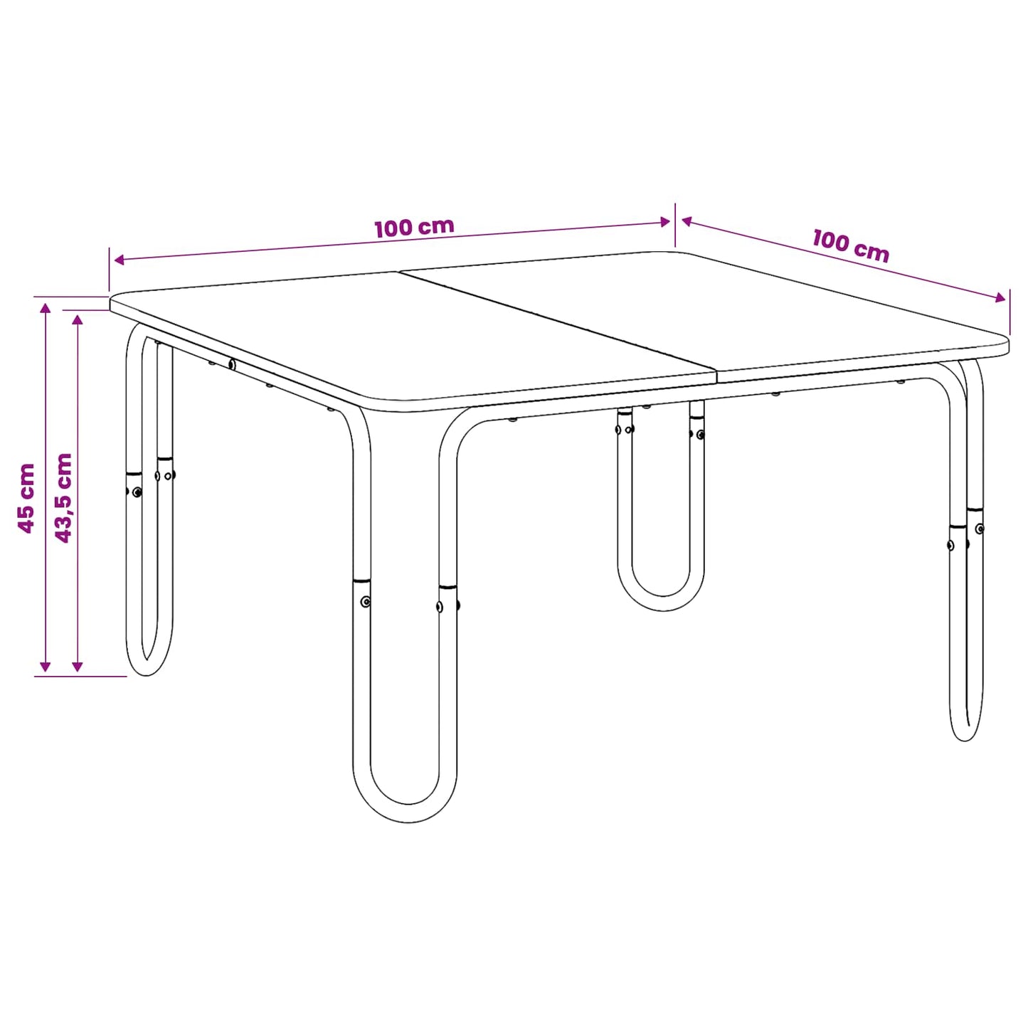 Coffee Table Concrete Grey 100 x 100 x 45 cm Engineered Wood