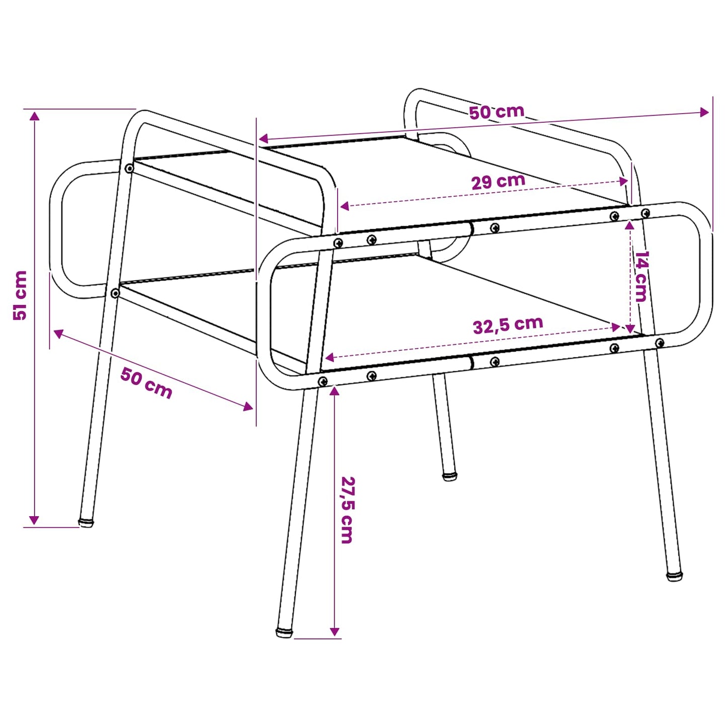Coffee Table Black Oak 50 x 50 x 51 cm Engineered Wood
