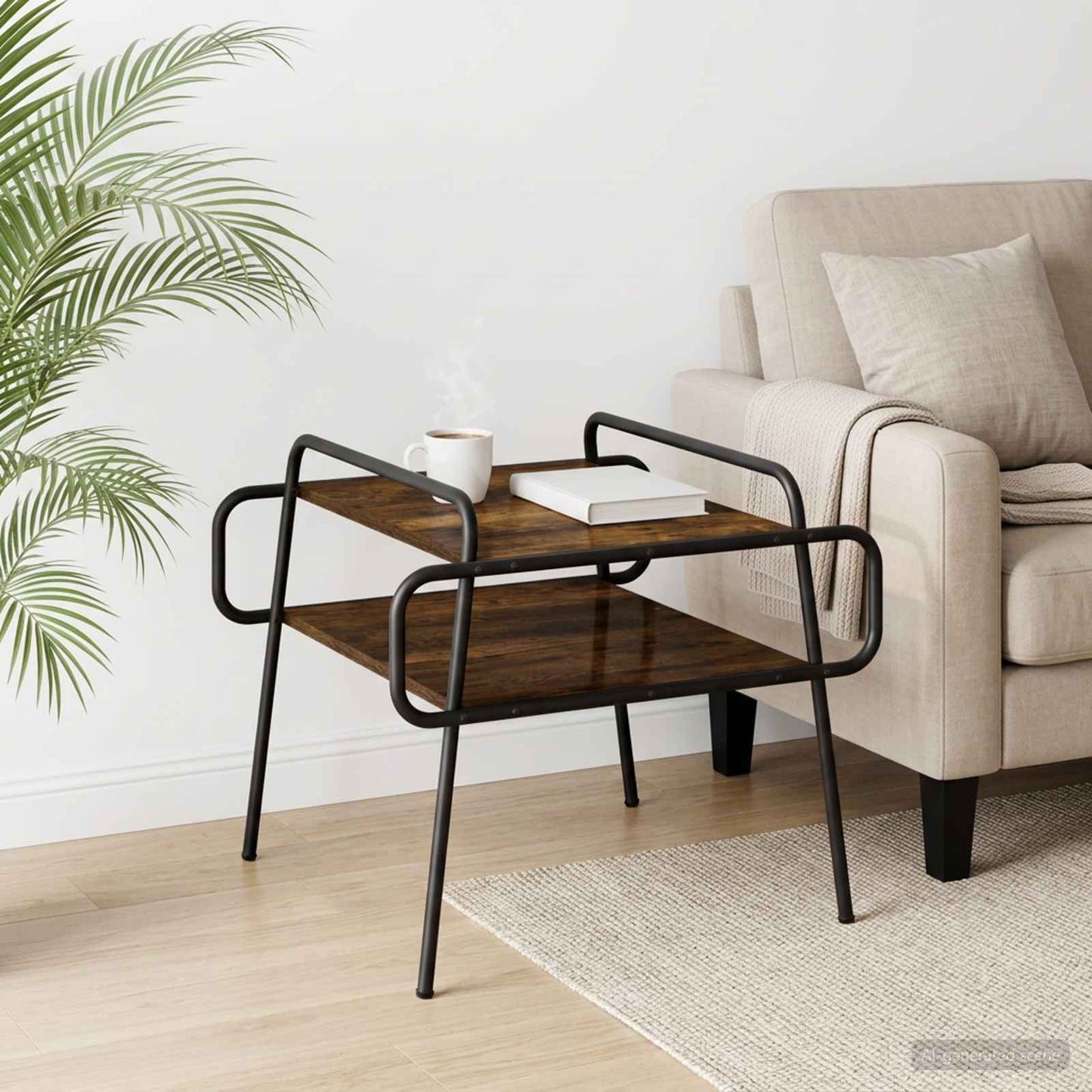 Coffee Table Smoked Oak 50 x 50 x 51 cm Engineered Wood