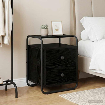 Bedside Cabinet Black Oak 40 x 36.5 x 50 cm Engineered Wood